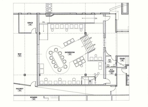 Milo's technical floor plan for showroom design
The floor plan for the exact layout of the showroom equipment facilities.