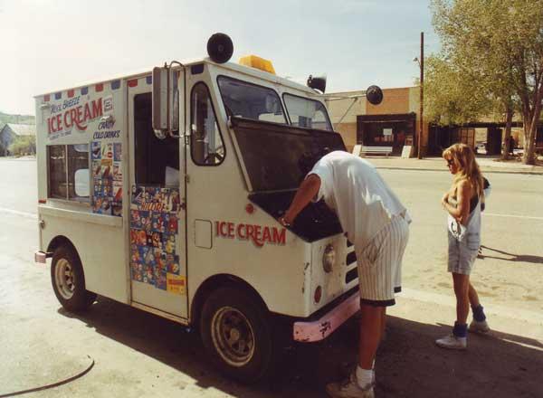 Route 66 Nostalie - ice-cream car
U.S. Route 66 - ice cream with a difference - an icecream car in a small town on Route 66