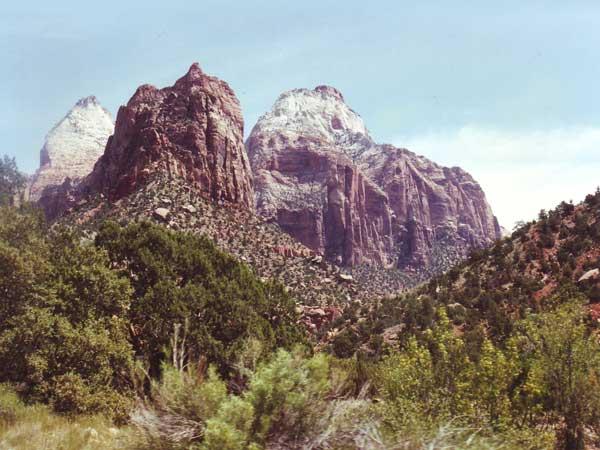 Zion National Park USA - gigantic rock formations
U.S. Utah Zion National Park - great crags are on our way through the canyon