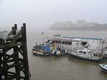 London Reisen - Unser Schiff an der Anlegestelle am Greewich Pier