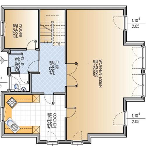 Groundfloor planning - prefabricated lightwight concrete building -- CHARMING HAUS - for lovers's of southern flair
 Ground floor planning for your mediterranean villa - a wonderful prefabricated lightwight concrete building - for families who love the special. If you are interested - please contact us: office@milo-designs.com