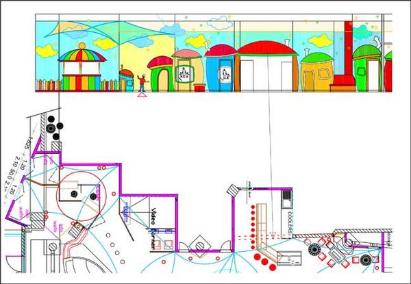 Spiel und Spaß  - Indoor Kinder Spiel Garten -  Design und Planung in Iasi, Rumänien
 Shopping Center Indoor Kinder Spiel Platz Hallen  - Planung und Design - Planung der optischen Wandabwicklung und der Farbgebung angepasst an den Gesamtraum. Interior Designer ist Milo Alexander  - +43 699 16417140