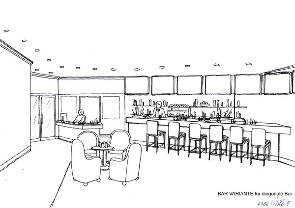 Casino Bar Design Ausstattung von Alexander Milo
Casino Bar Design Idee mit Bildschirmen für Wetter und Entertainment - gemütliche Sitzbereiche und einem Anmeldecounter. E-mail Kontakt mit Milo´s Büro: office@kunst-und-ideen.com