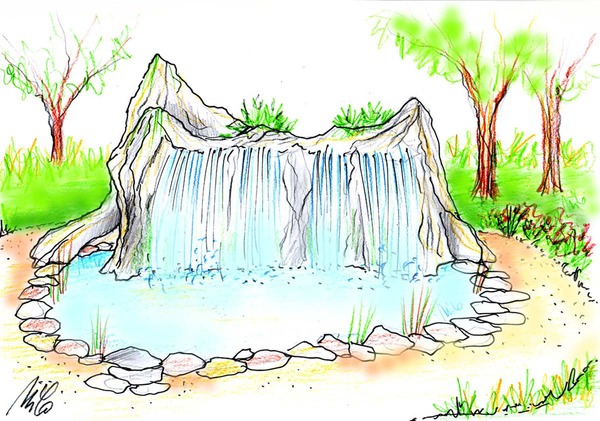 The waterfall is the optical decorative design of the toilet container
The decorative exterior design of the toilet container is the harmonious integration into the theme minigolf park. If you have questions or requests - please contact us: office@kunst-und-ideen.com